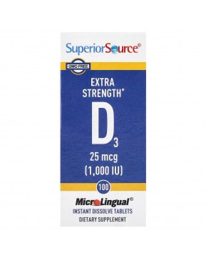 Superior Source, витамин D3, 25 мкг (1000 МЕ), 100 быстрорастворимых таблеток MicroLingual®